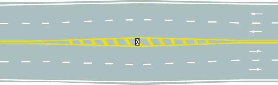 路面上的黄色填充标线是何含义？