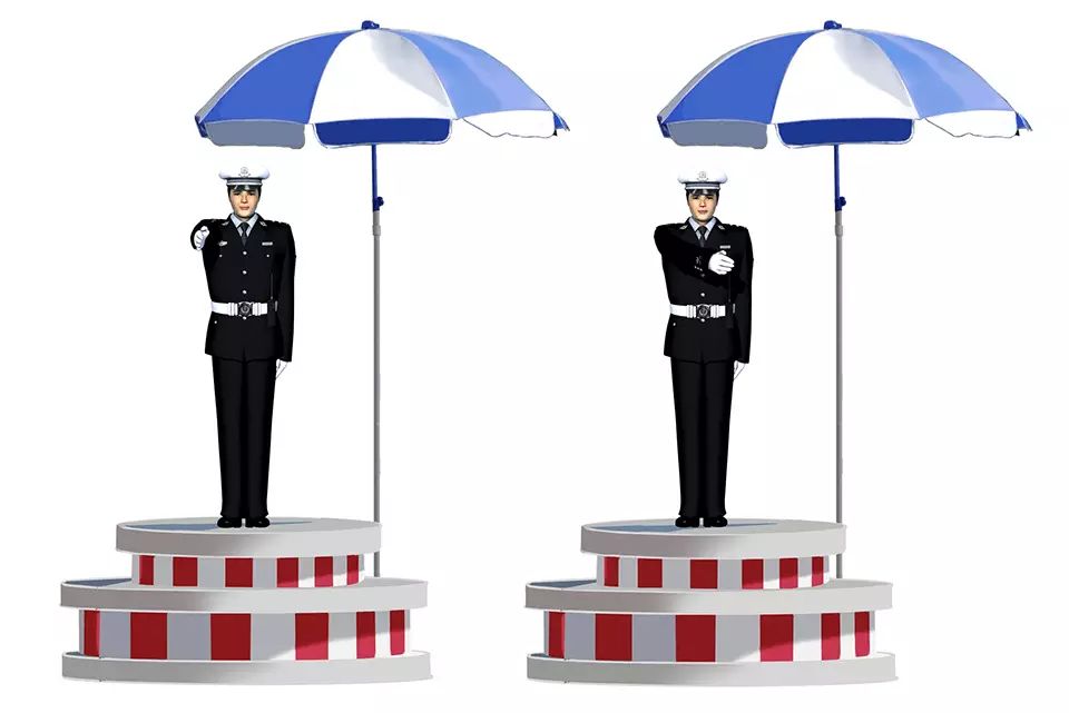 图中这组交警手势是什么信号?
