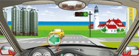 在路口看到这种信号灯亮时，怎样做是正确的？