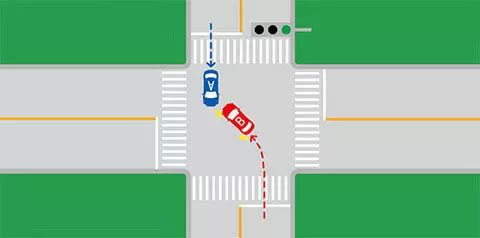 如下图所示的交通事故中，有关事故责任认定，正确的说法是什么？