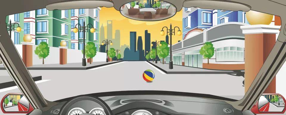 如图所示，驾驶机动车遇这种情形时，以下做法正确的是什么？