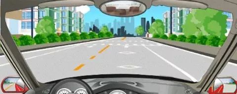 驶近图中所示的路段时，只要没有车辆和行人在人行横道上通过，就可以加速通过。