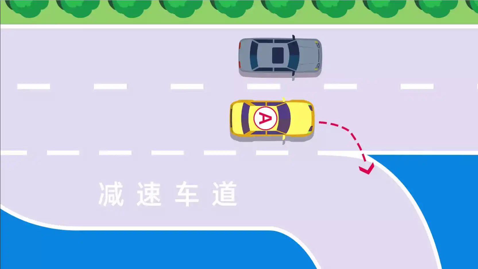 如图所示，A车的行为是正确的。