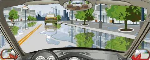 在图中所示的道路跟车行驶时，为什么要保持较大的跟车距离？