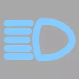 开启前照灯近光时仪表板上（如图所示）亮起。