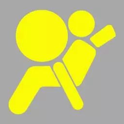 机动车仪表板上（如图所示）一直亮，表示安全气囊处于工作状态。