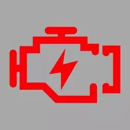 机动车仪表板上（如图所示）一直亮，表示发动机控制系统故障。