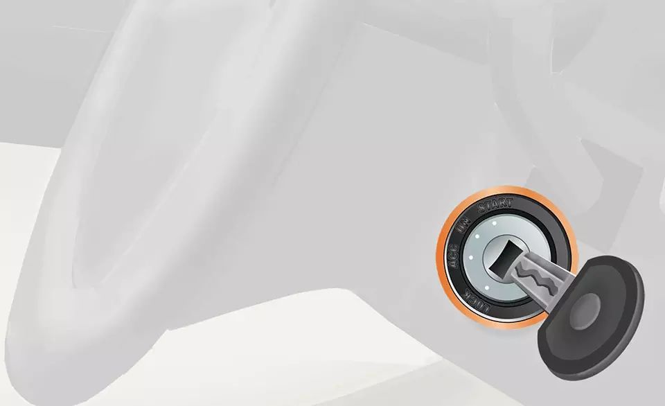 点火开关在LOCK位置拔出钥匙转向盘会锁住。