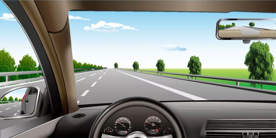 如图所示，在高速公路同方向三条机动车道右侧车道行驶，车速不能低于多少?