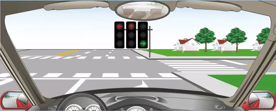 有这种信号灯的路口允许机动车如何行驶？