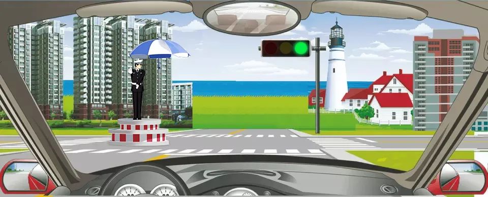 图中路口可以直接通过。