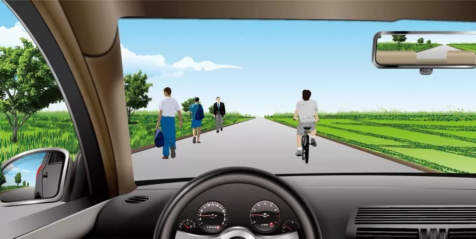 如图所示，机动车在这种道路上行驶，在道路中间通行的原因是什么?