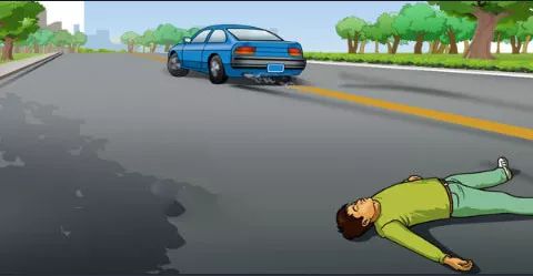 图中小型客车驾驶人这种发生事故逃逸的违法行为，会被记12分。