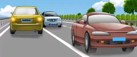 图中黄色小客车驾驶人在高速公路逆向行驶，会被记6分。