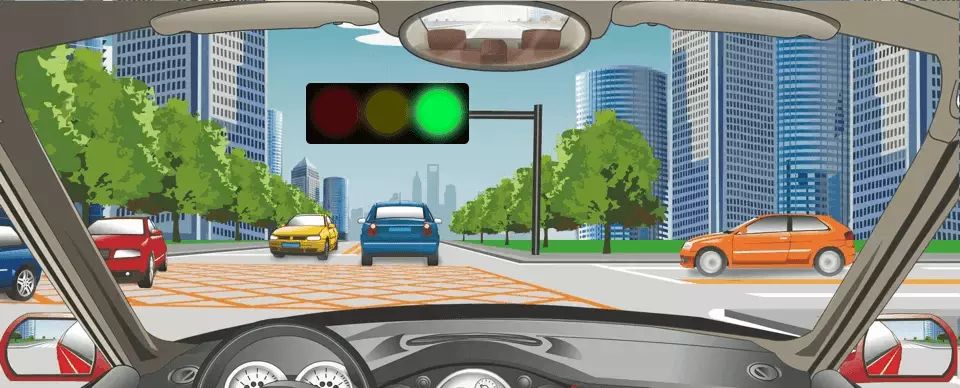 遇到这种情况的路段，可以进入网状线区域内停车等候。