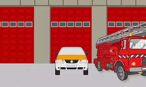 图中小型汽车的停车地点是正确的。