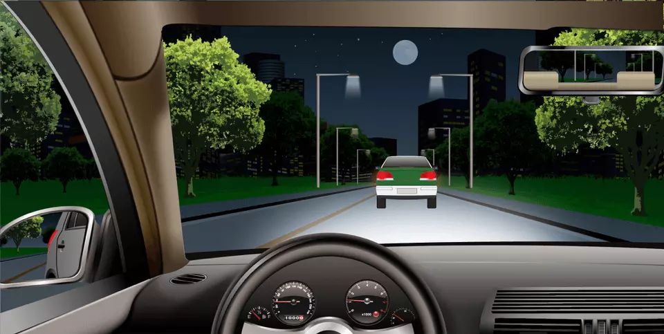 如图所示，在这种情况下跟车行驶，不能使用远光灯的原因是什么?