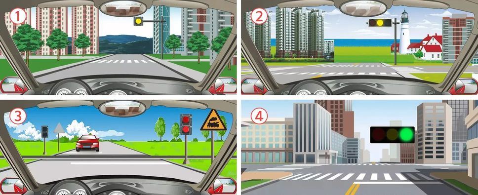 下面哪个信号灯闪烁表示前方路口或道路是危险路段？