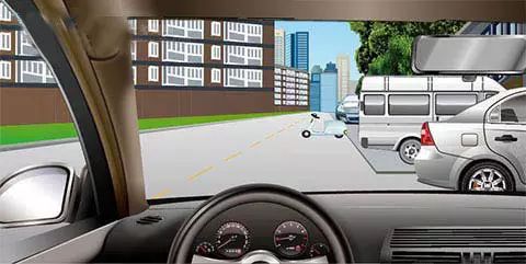 如图所示,行车过程中遇到以下情况,正确的做法是什么?