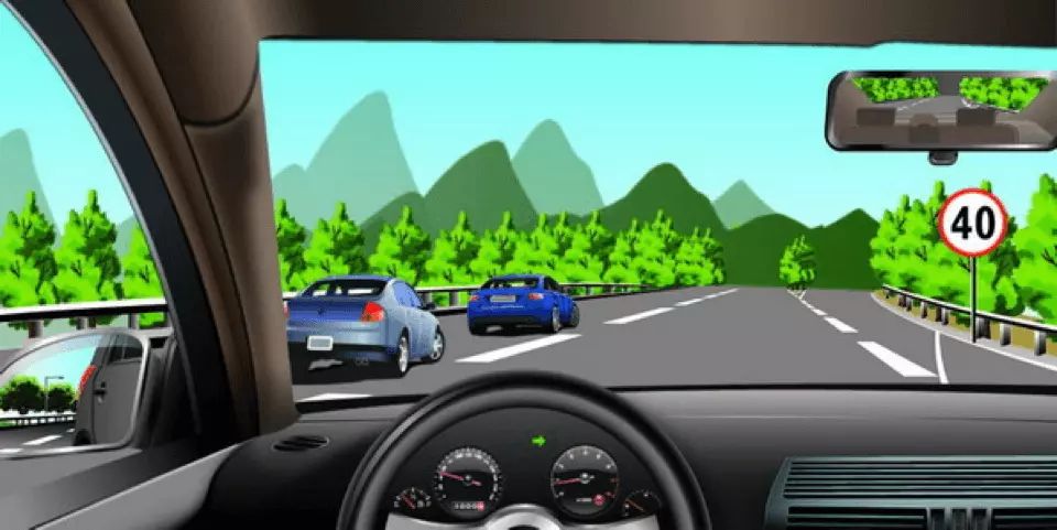 如图所示，驾驶机动车驶入减速车道后最高时速不能超过多少？