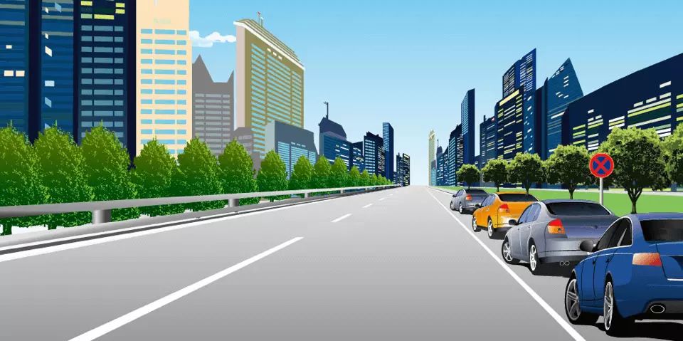 如图所示，只要没有警察在场就可以在此地点停车。