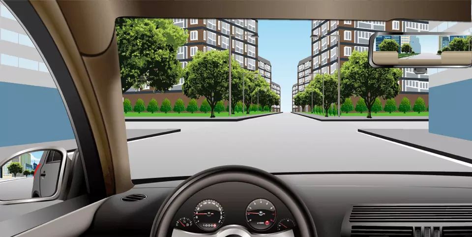 如图所示，驾驶机动车行驶至此路段时，应当提前减速慢行，注意前方可能出现的行人及车辆。