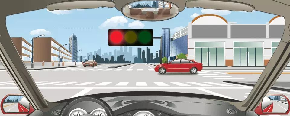 驾驶机动车在这个路口怎样右转弯行驶？