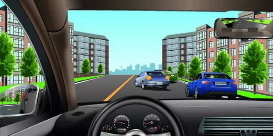 如图所示，驾驶机动车遇到前方车辆正在停车时，以下做法正确的是什么？