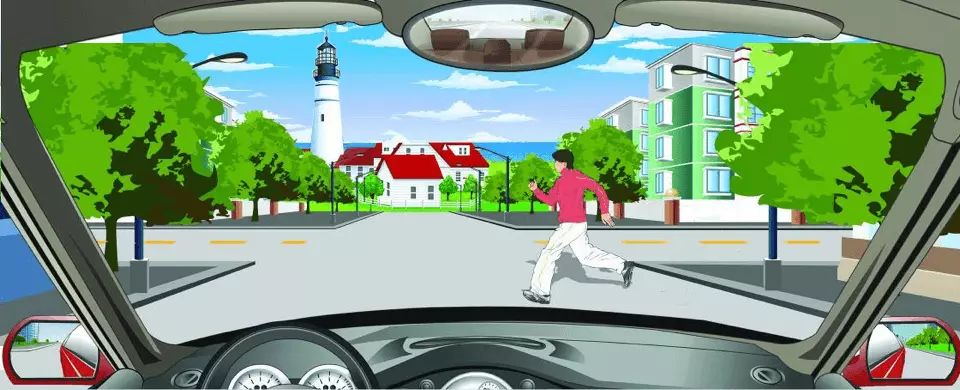 在这种路口遇到行人突然横穿怎么办？