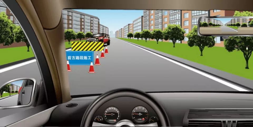 如图所示,驾驶机动车遇到这种情况时,我方车辆享有优先通行权。