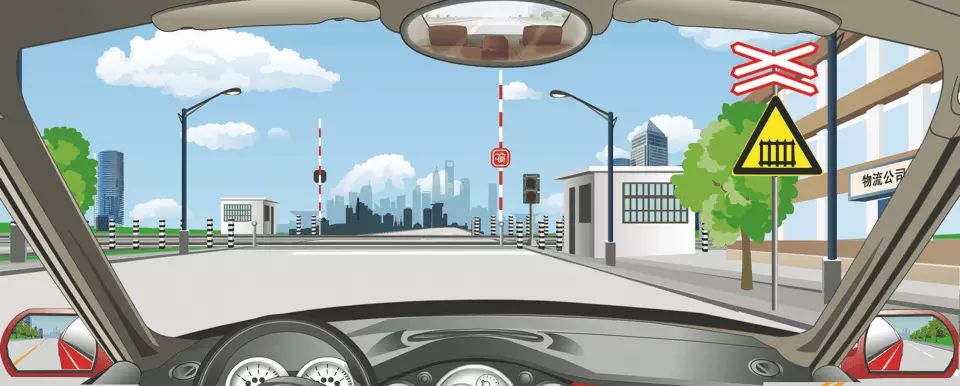 这个标志警告前方铁路道口有多股铁路与道路相交。