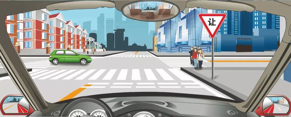 右侧标志表示前方路段会车时停车让对方车先行。