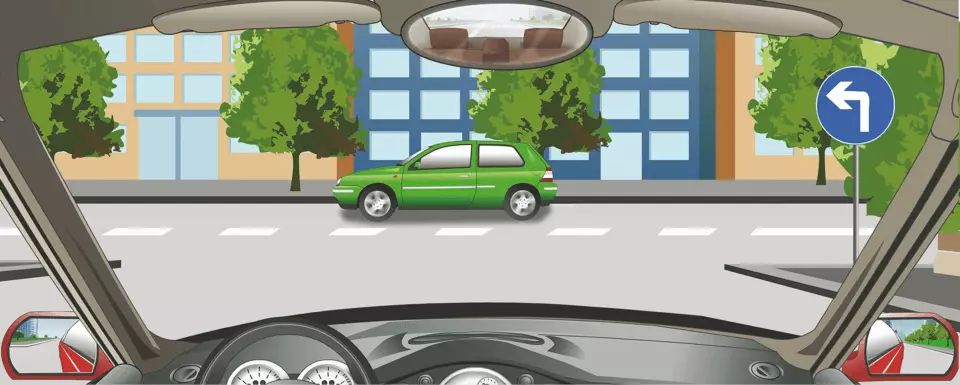 右侧标志表示前方路口只能车辆向左转弯。