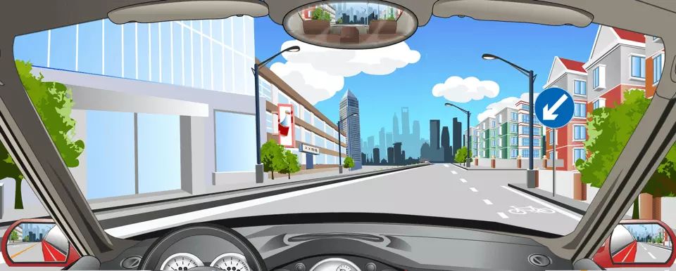 右侧标志表示只能靠左侧道路行驶。