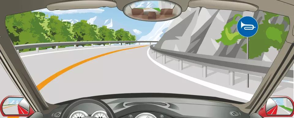 右侧标志表示此处不准鸣喇叭。