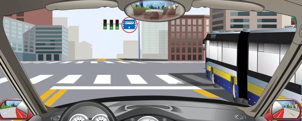 前方标志表示除公交车以外的其他车辆不准进入该车道行驶。