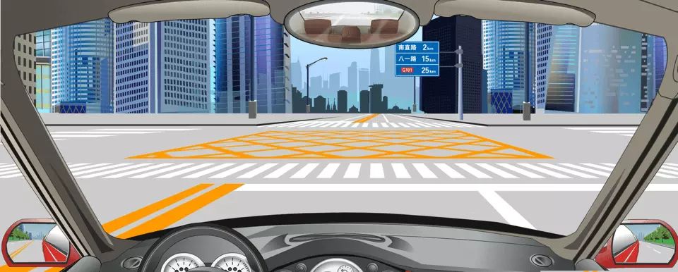 前方标志指示前方所要经过的重要地名和距离。