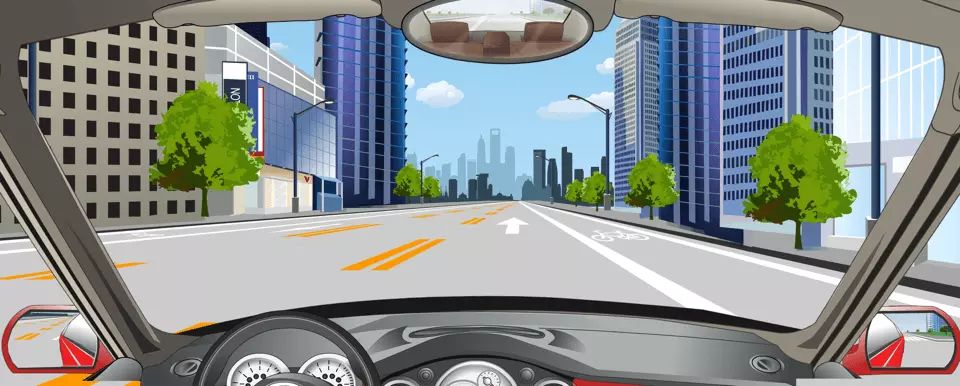 路中两条双黄虚线并列组成的双黄虚线车道指示潮汐车道的位置。