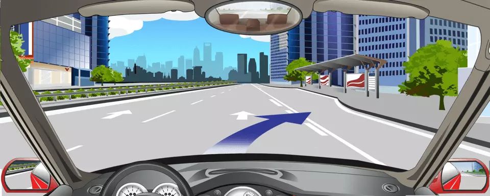 路面白色虚实线指示变道或靠边停车时允许跨越。