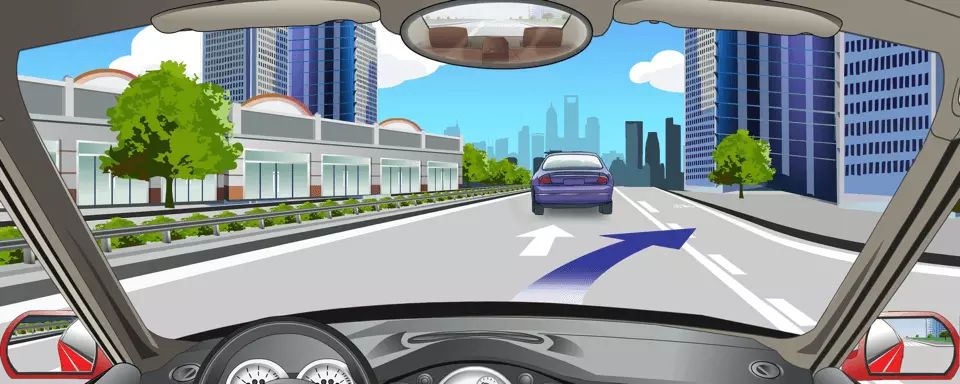 路面白色虚线实线指示实线一侧允许跨越。