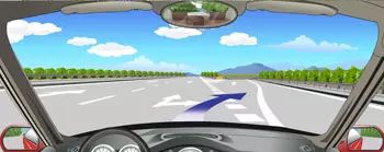 路面上的出口标线用于引导驶出该高速公路。