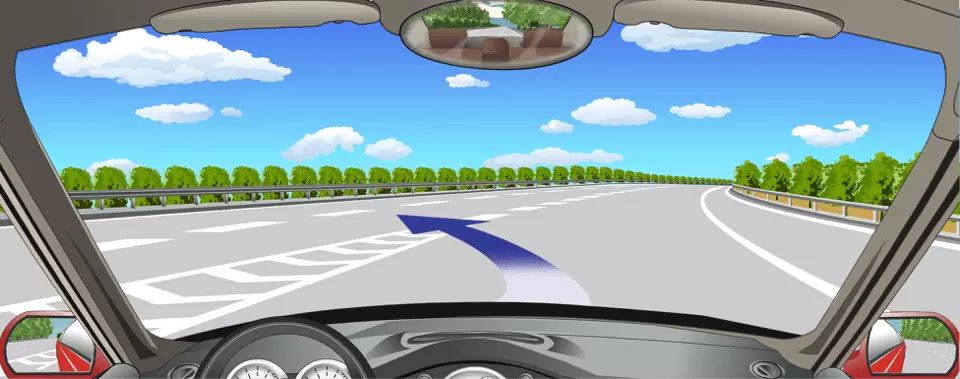 允许沿着图中箭头方向驶入高速公路行车道。