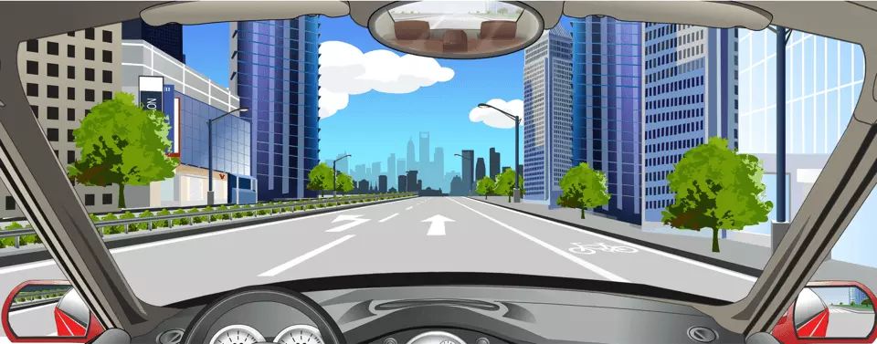 该车道路面导向箭头指示前方道路仅可直行。