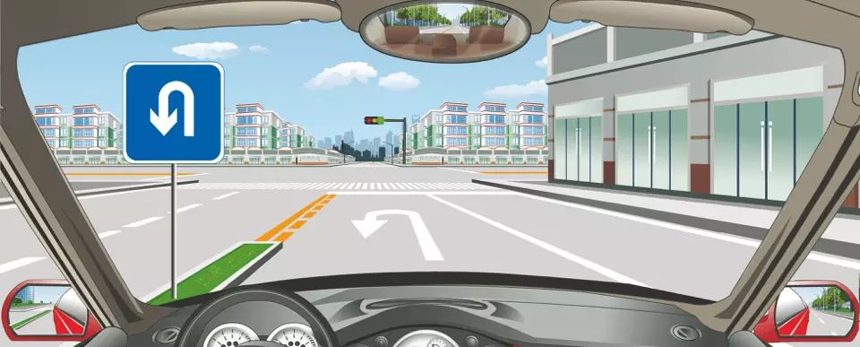 该车道路面导向箭头指示前方路口仅可左转弯。