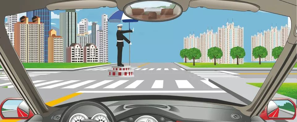 看到这种手势信号时怎样行驶？