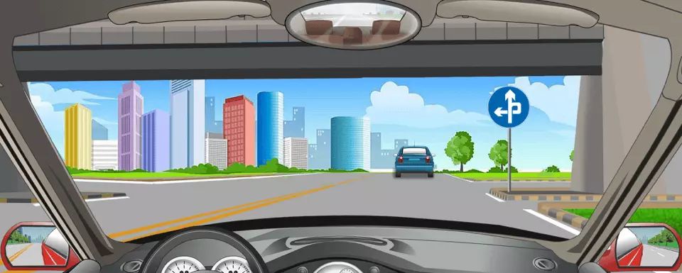 立体交叉处这个标志提示什么？