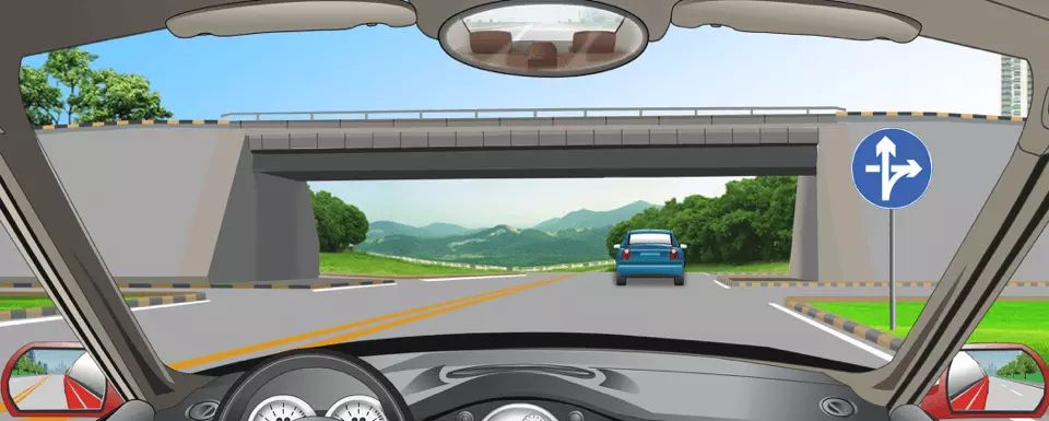 立体交叉处这个标志提示什么？