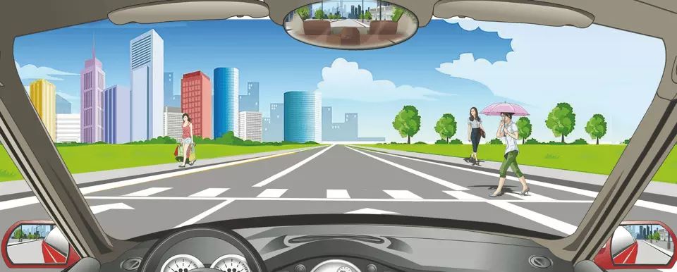 驾驶机动车在这种情况下可以适当鸣喇叭加速通过。