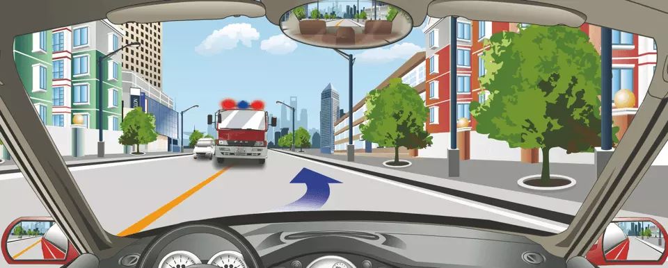 驾驶机动车遇到这种情形要迅速靠右侧减速让行。