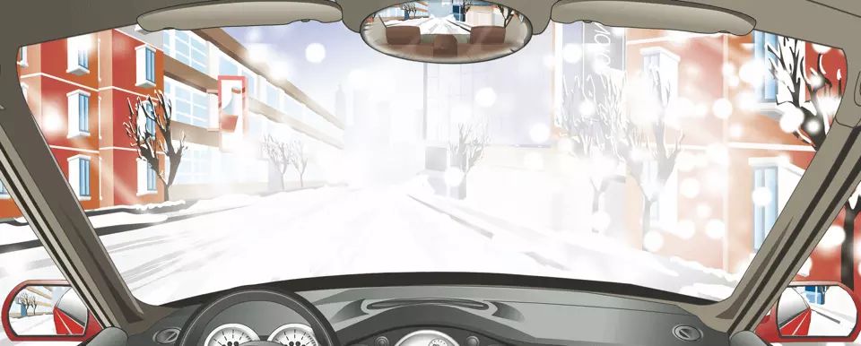 在这种能见度的情况下起步要开启近光灯。